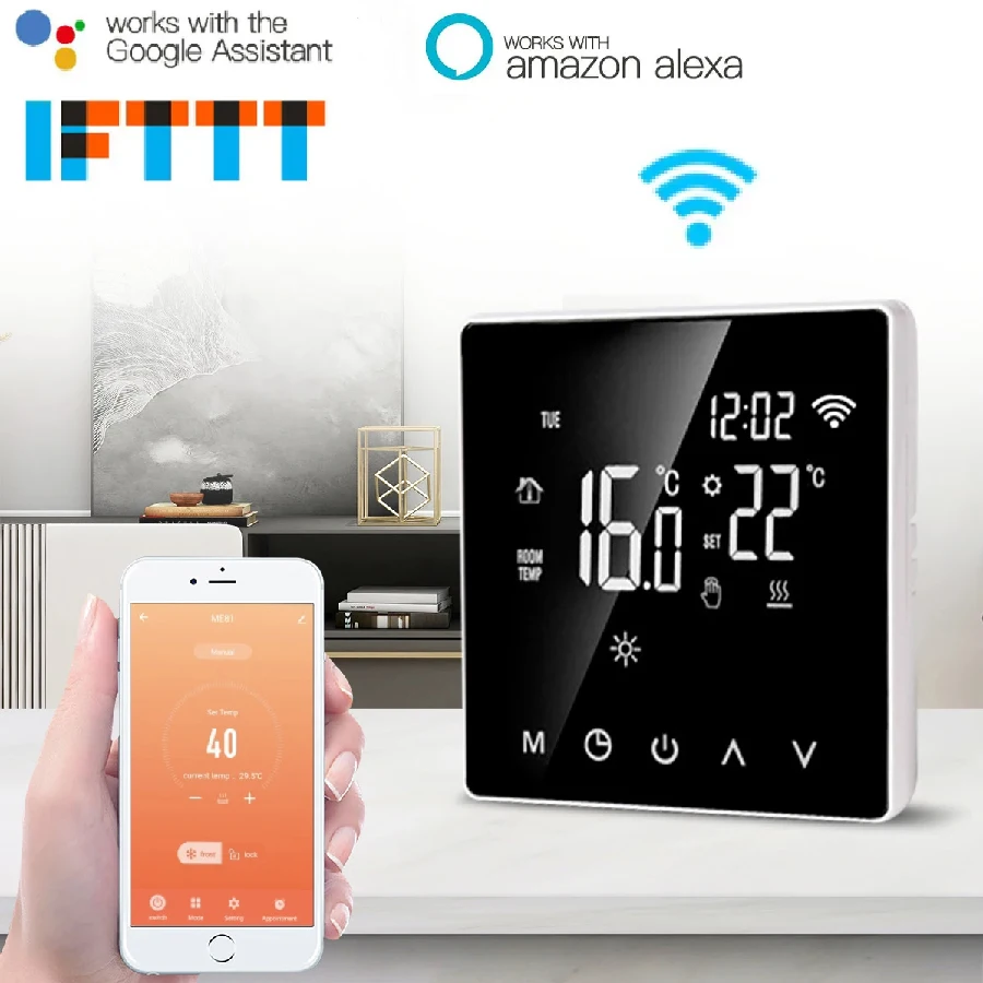 

Smart WiFi Home Thermostat Water Electric Warm Floor Heating Gas Boiler WiFi Temperature Remote Controller with Google Alexa