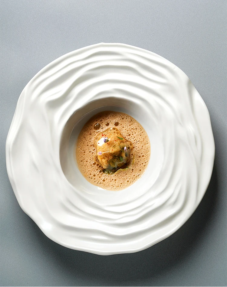 

Ceramic Dinner Plates Soup Basins Straw Hat Snack Dessert Dish Household Irregular Shaped Tableware Pasta Dishes