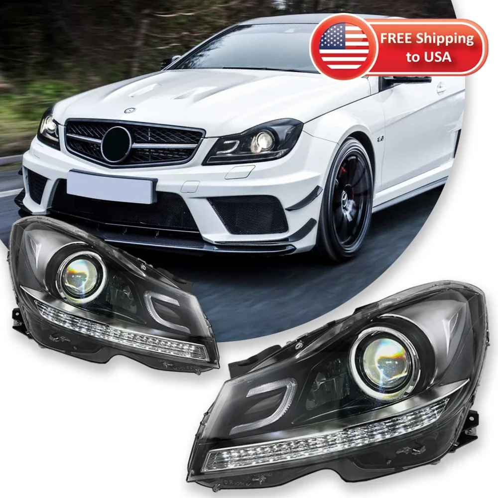 

TYPY Car Headlights For Benz C-Class W204 2011-2013 LED Car Lamps Daytime Running Lights Dynamic Turn Signals Car Accessories