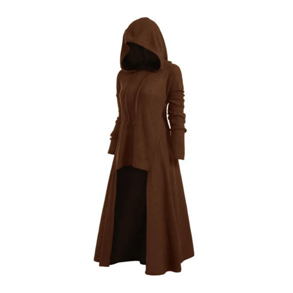 Fashion Gothic Clothing Women Tops Women\'s Steampunk Coat Hooded Long Victorian Trench Coat