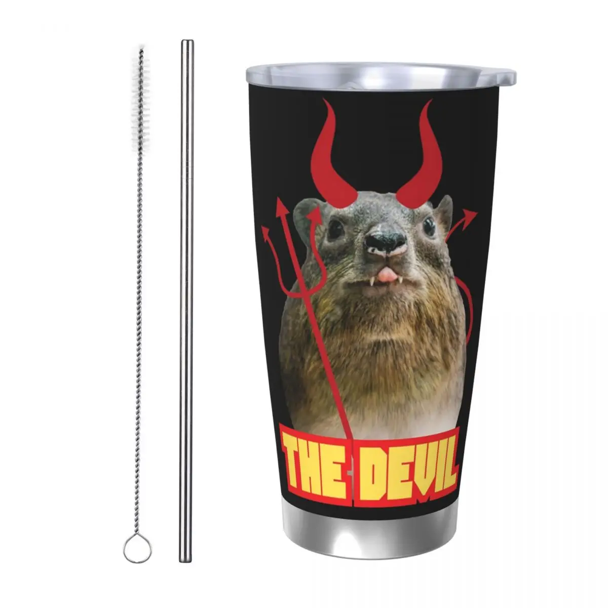 

Стакан Rock Hyrax Devil из нержавеющей стали, кружка с вакуумной изоляцией, термохолодная чашка, соломинки с крышкой, 20 унций