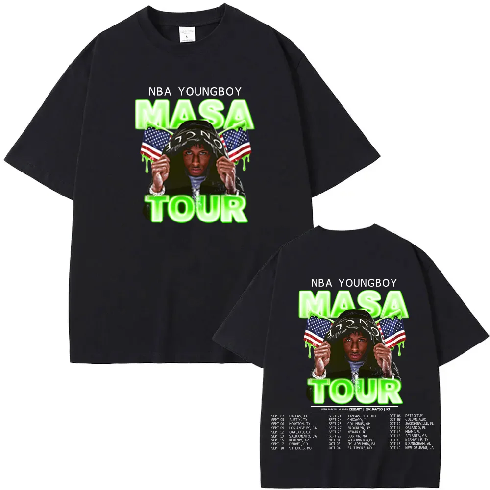 

Футболка YoungBoy Never Broke Again Tour с графическим принтом, хлопковая футболка в стиле хип-хоп, футболка высокого качества, ropa hombre, готическая одежда