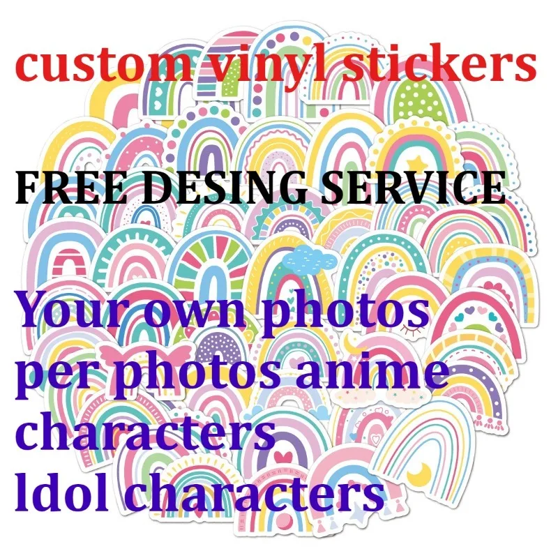 Custom Stickers Vinyl Waterproof Die Cut Logo Design Brand Laptop Cute Personalized Sticker Glossy Film for Business