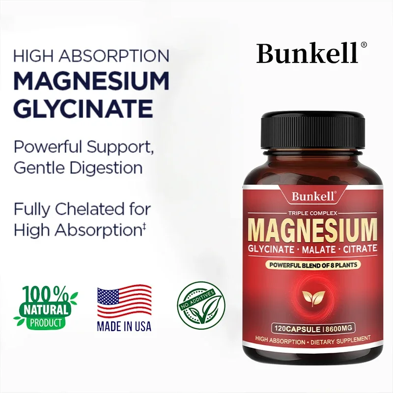 Magnesium Glycinate Supplement - Helps with Cardiovascular Function, Nutrient Metabolism, and Muscle, Heart and Bone Health