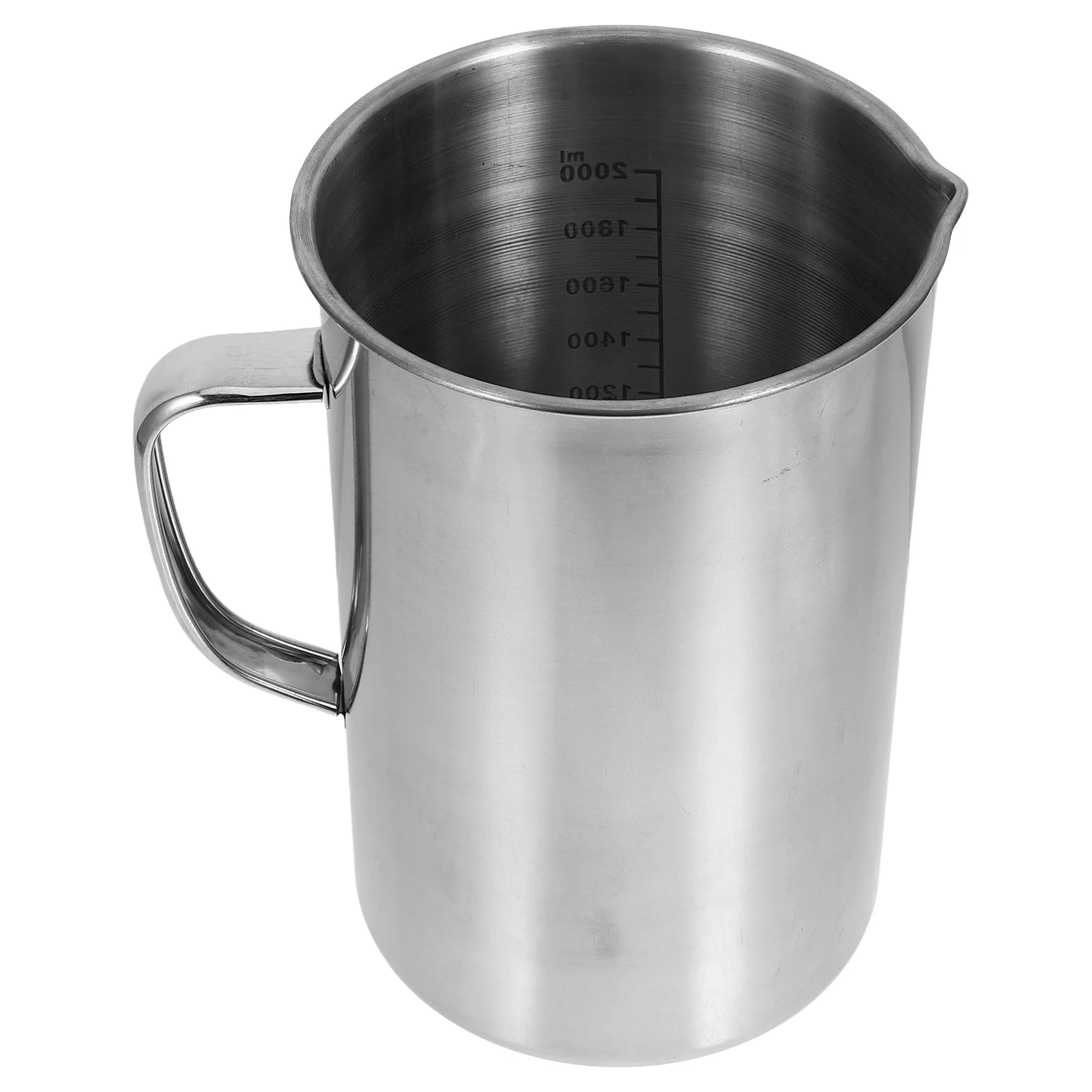 Copo de medição de aço inoxidável de 2000 ml, copos de metal para óleo, copos de laboratório, jarro derramando