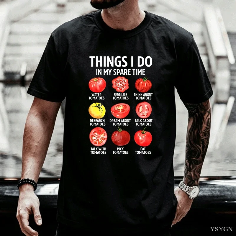 Things I Do in My Spare Time Tomatoes Men T Shirt Funny Tomato Gardening T-Shirt Farm Tomato Lovers Tshirt Gardener Clothes