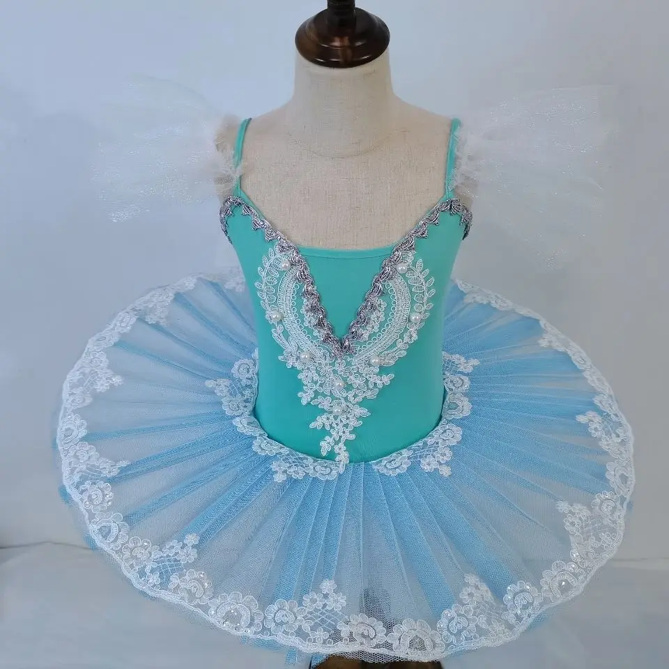 الأزرق متوهجة الباليه توتو تنورة أداء الرقص سباركلي بحيرة البجع المرحلة زي المبتدئين راقصة الباليه الزي مصباح ليد حتى Strappy #5