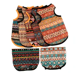 Bohemian Style Dogs T-shirt Soft Dogs Cats Vest for Summer Puppy Clothes York French Bulldog T-Shirt Dog Pullover Pet Costumes