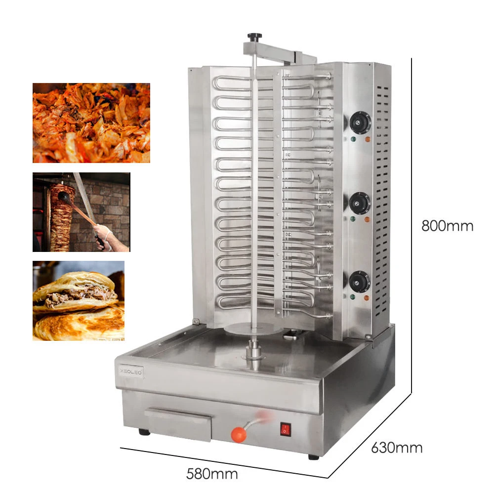 

Factory Maker Commercial Professional Kebab Shawarma Machine Counter Top 3 Burner Shawarma Griller China Machine Restaurant