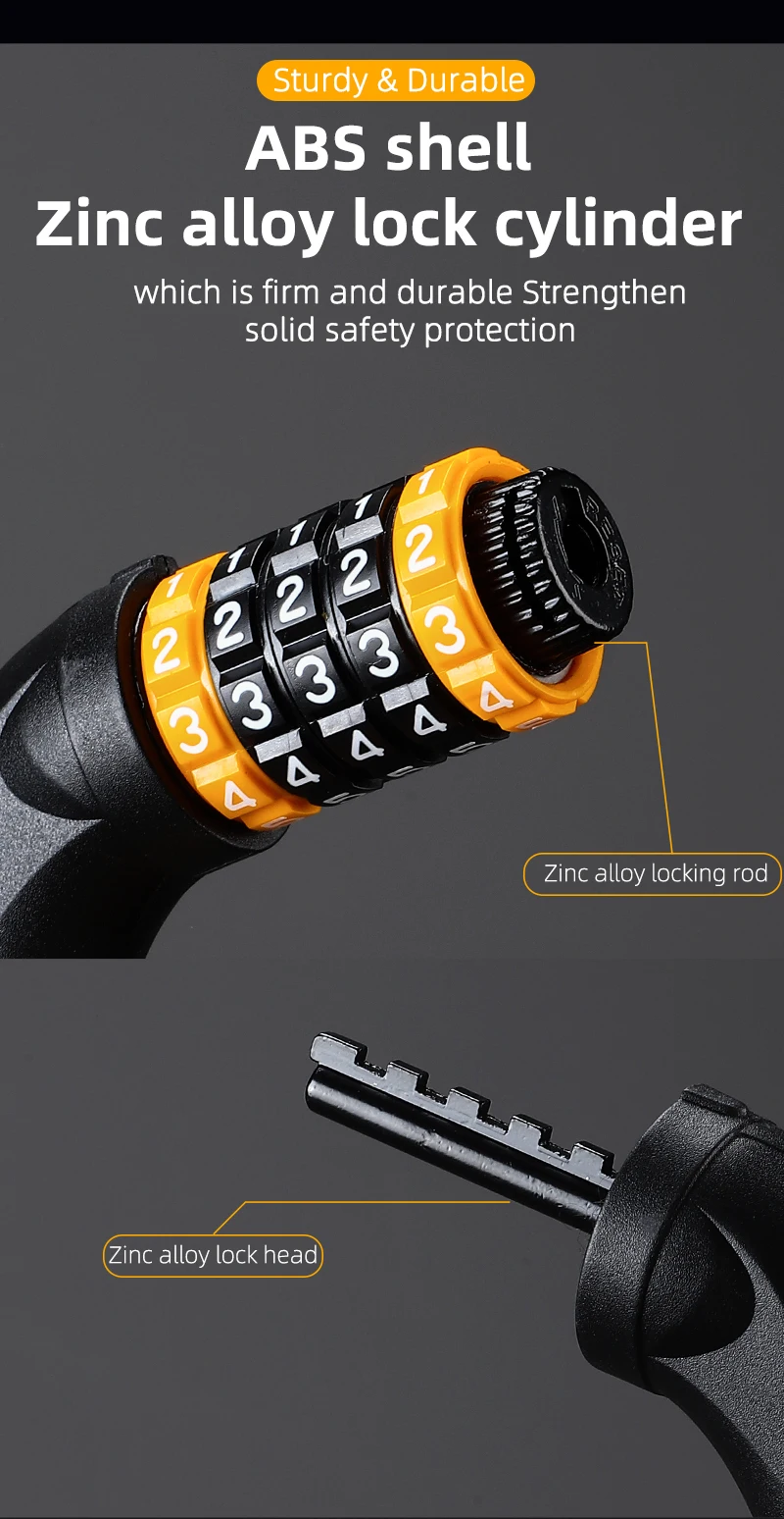WEST BIKING Lokaler Versand Fahrradschloss 65-150CM Multilängen-Fahrradkettenschloss Motorrad E-Bike Fahrrad 5-stelliges Passwort Diebstahlsicherung Sicherheitsschloss – Detail 4
