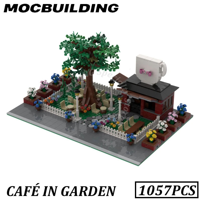 

Cafe in Fence Garden Model City Buildings MOC Building Blocks Bricks Display Construction Toys Birthday Gifts Present