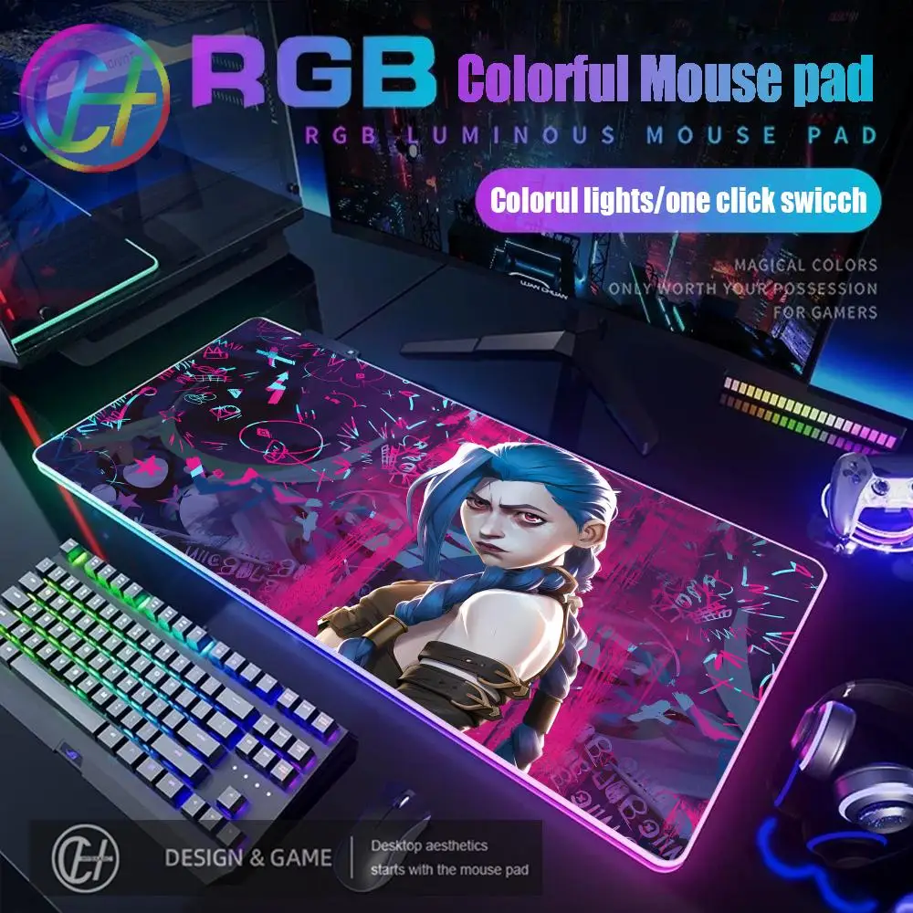 

JINX VI Коврик для мыши RGB Игровой коврик для мыши Настольный коврик HD Gamer Большой светодиодный светильник XXL Коврики для мыши ПК Компьютерный ковер
