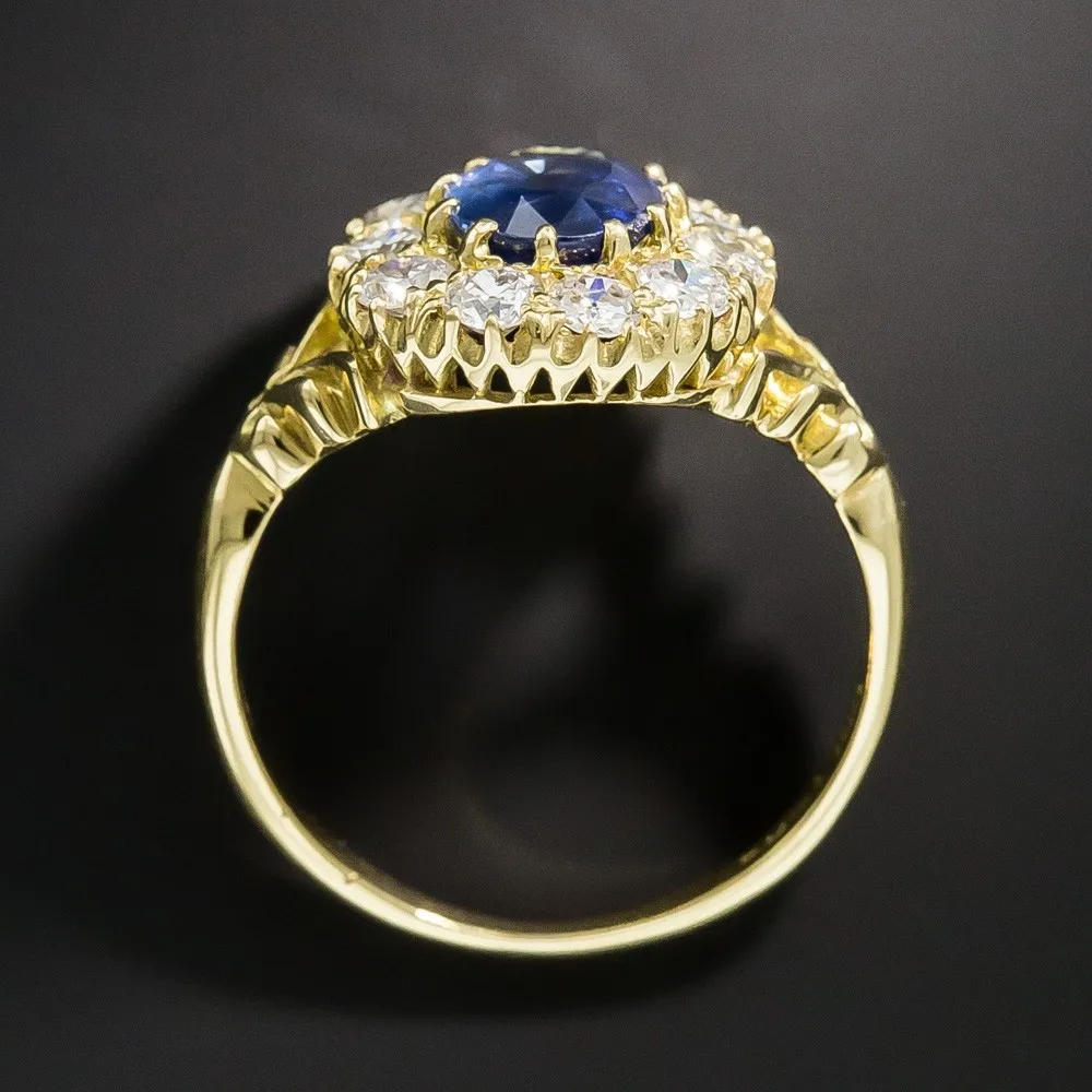 New Luxury Aquamarine Gemstone Gold Color Rings For Women Silver Jewelry Vintage Exquisite Ring Anniversary Engagement Gifts
