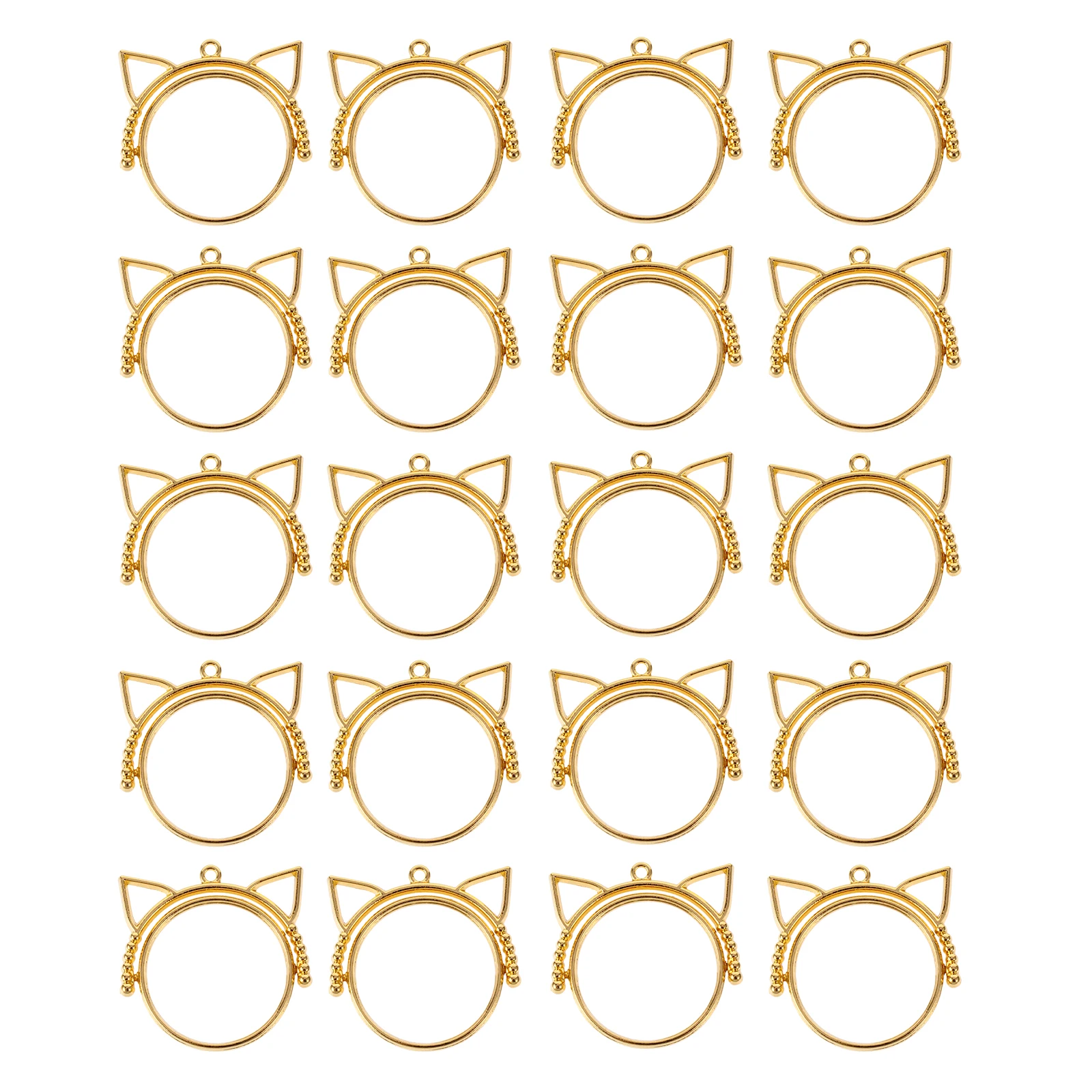 

20 Pcs Ear Base Pendant Blank Tray Double Side DIY Blank Pendant Tray Alloy Jewelry Baffle Durable Stylish Unique Design