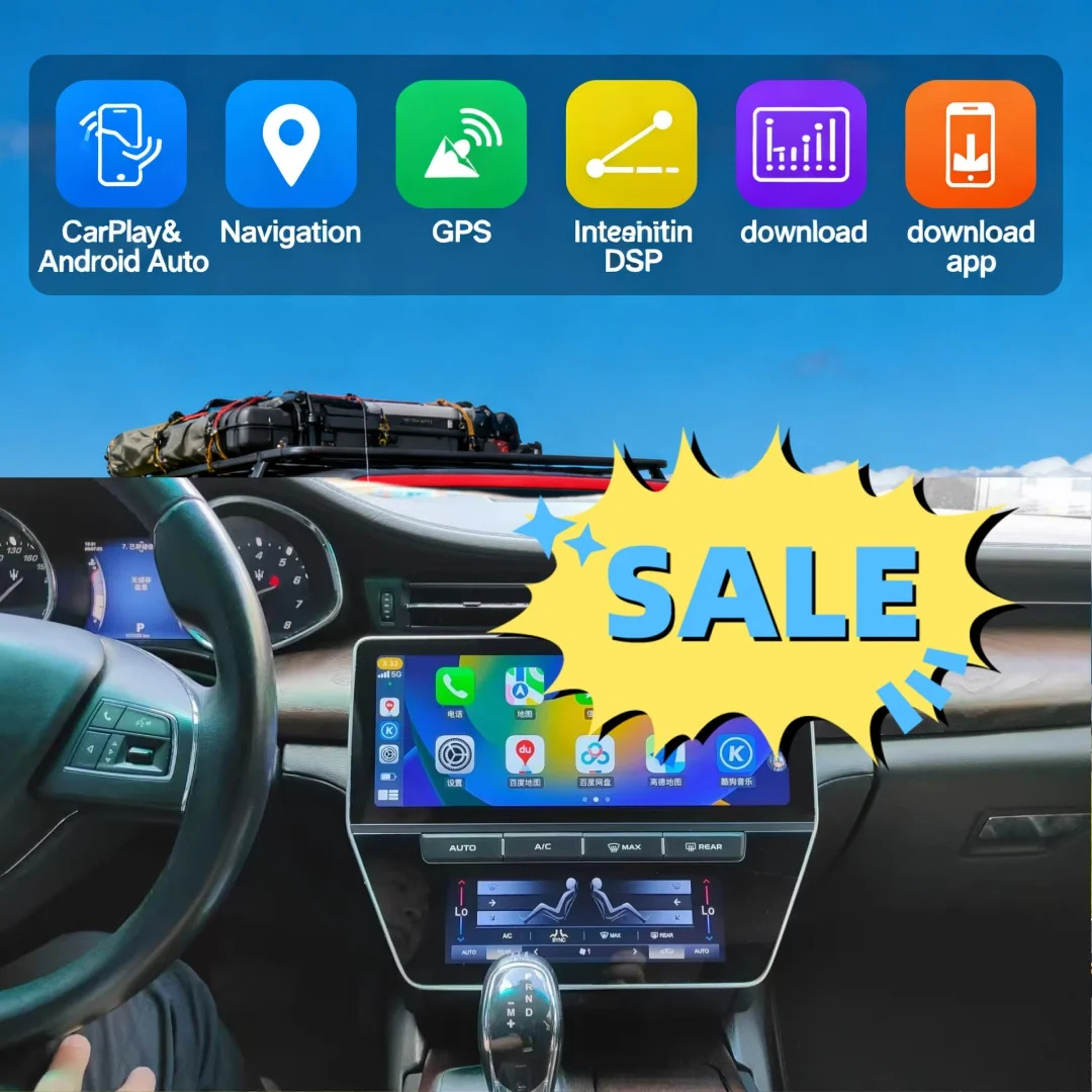 22 inch screen LHD RHD Multimedia AUTO Stereo Radio For Maserati Quattroporte GT 2007-2020 Carplay Android 14 Car GPS Navigation
