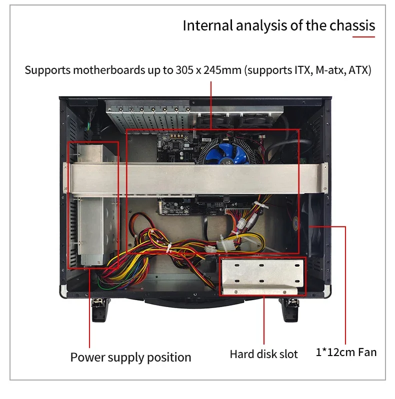 2025年ホットセール 工業用ポータブルコンピュータワークステーション（一体型スクリーンとキーボードサーバーシャーシ搭載）