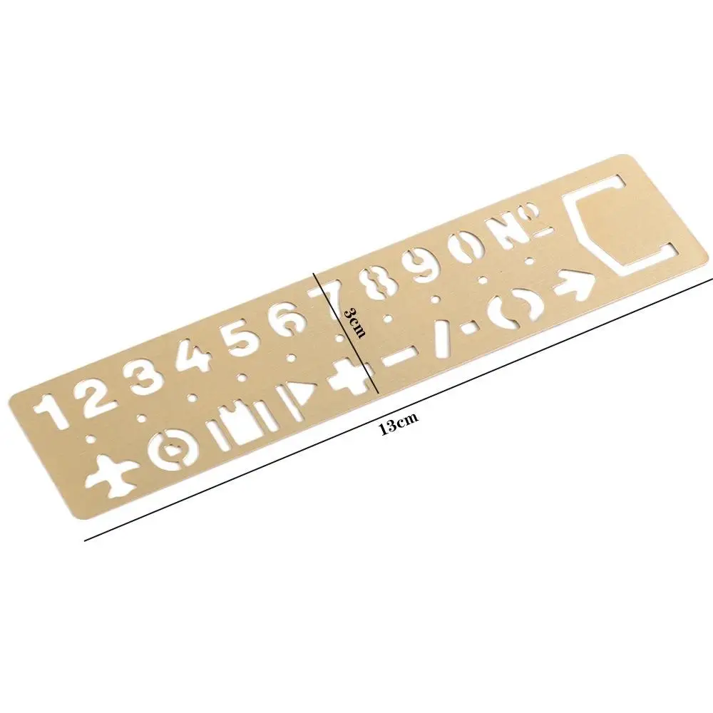 Stationery Brass Ruler Bookmark Hollow Letters Number Letter Bookmark Template Numbers Metal Bookmark Student