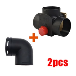 75mm Pipe Ducting Warm T Branch with L Branch Pipe Air Outlet Vent Hose Clip For Eberspacher Webasto Regulating Flap Valve
