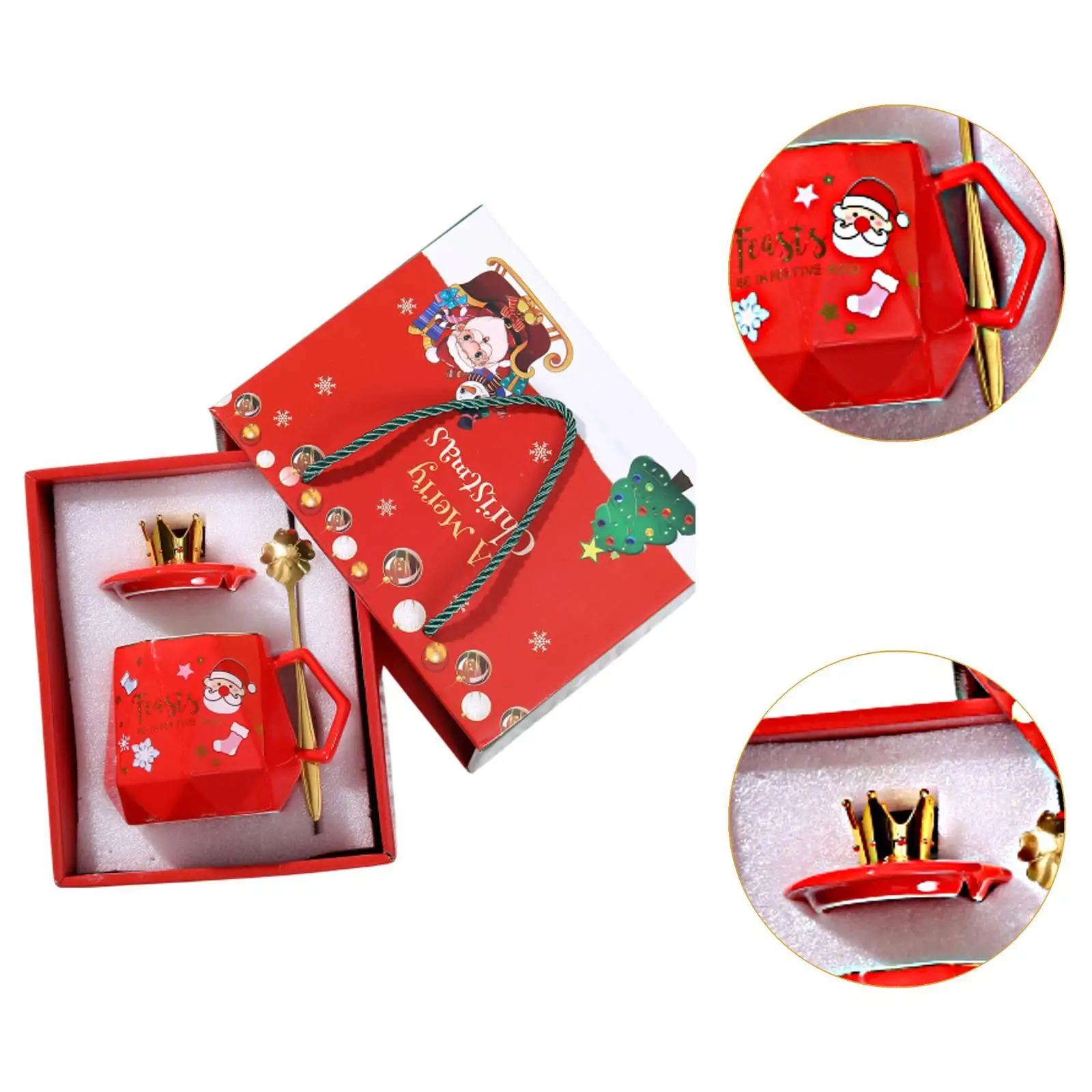 Świąteczny zestaw porcelanowych kubków do kawy Santa Filiżanka do herbaty Filiżanka do kawy Mleko Kubek do kawy do hotelu Prezent świąteczny Restauracja