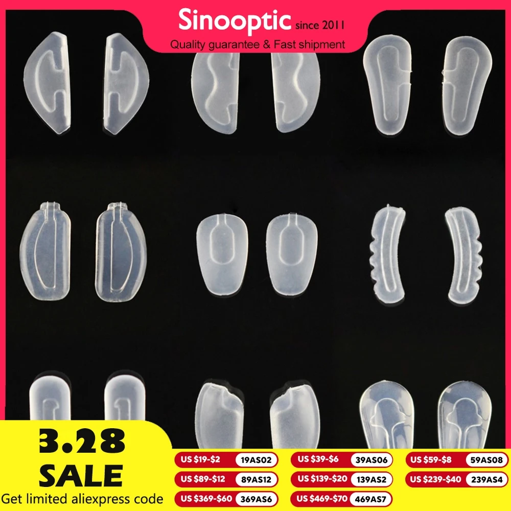 20pcs 2022 New Silicone Glasses Eyeglasses Nose Pads Optical Frame Repair Accessory Part Push In Insert Type Free Shipping