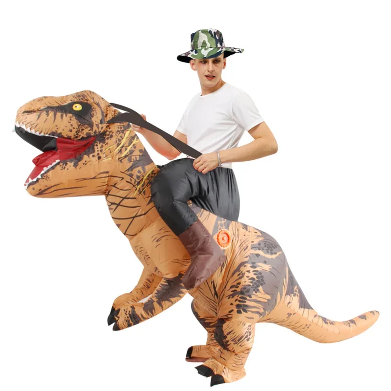 Red Carry on Me Dinosaur Inflatable Costumes Halloween Cosplay T-Rex Costume Walking Mascot Disfraz for Adult Man Woman