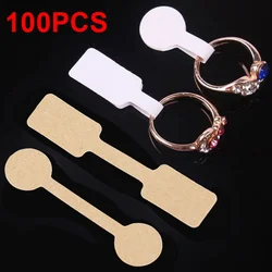 100pcs Blank Paper Price Tags Stickers Jewelry Brand Labels Ring Necklace Display Card Packaging Self-Sticker Hangtag Wholesale