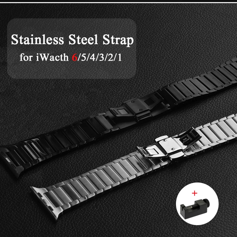 Strap For Apple watch band 41mm 45mm 44mm 40mm 42mm 38mm Stainless Steel link bracelet Wrist belt iWatch 7 6 5 4 3 2 Accessories