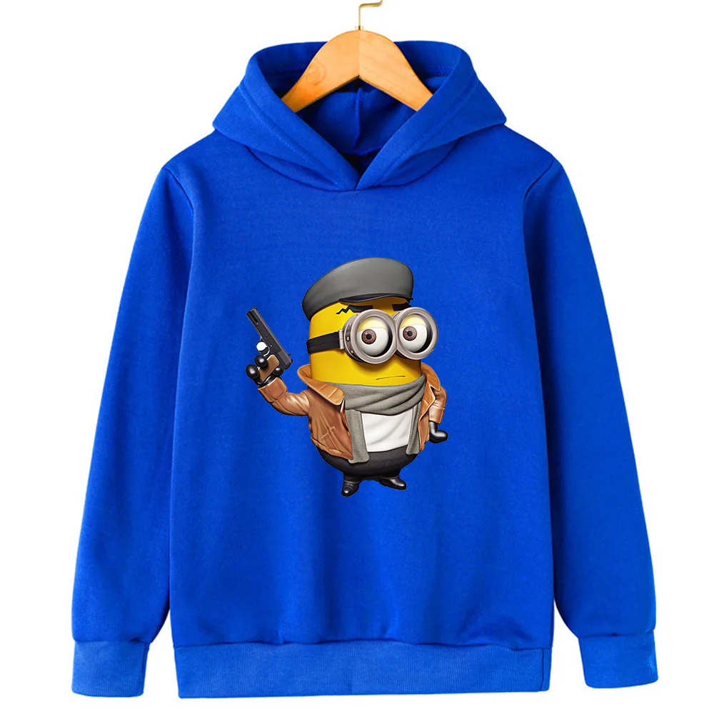 Kawaii Disney Minions Hot Selling Sweatshirt Pullover for Autumn and Winter Casual Top Y2K Fashion Children\'s Trendy Dressing