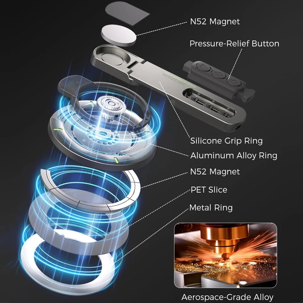 360 ° دوران المغناطيسي البنصر حامل على الوجهين المغناطيسي الهاتف القبضات حامل ل Magsafe آيفون 17 16 15 14 13 12 برو ماكس #3