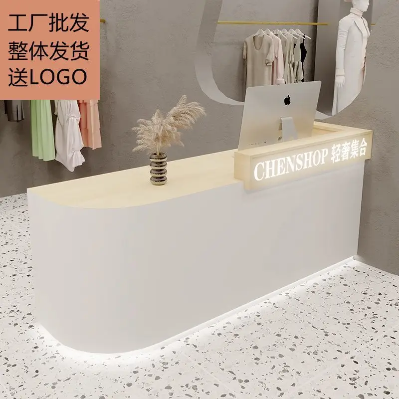 Light luxury Internet celebrity clothing women's clothing store bar checkout page beauty salon small shop curved corner front