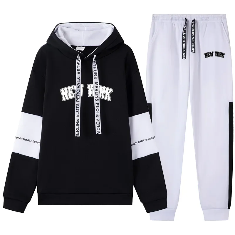 

Hot Sales Mens Tracksuit Print Casual Sweatshirts Sportswear Sports Jogging Mens Clothing Single Piece Hoodie Pants Korean Style