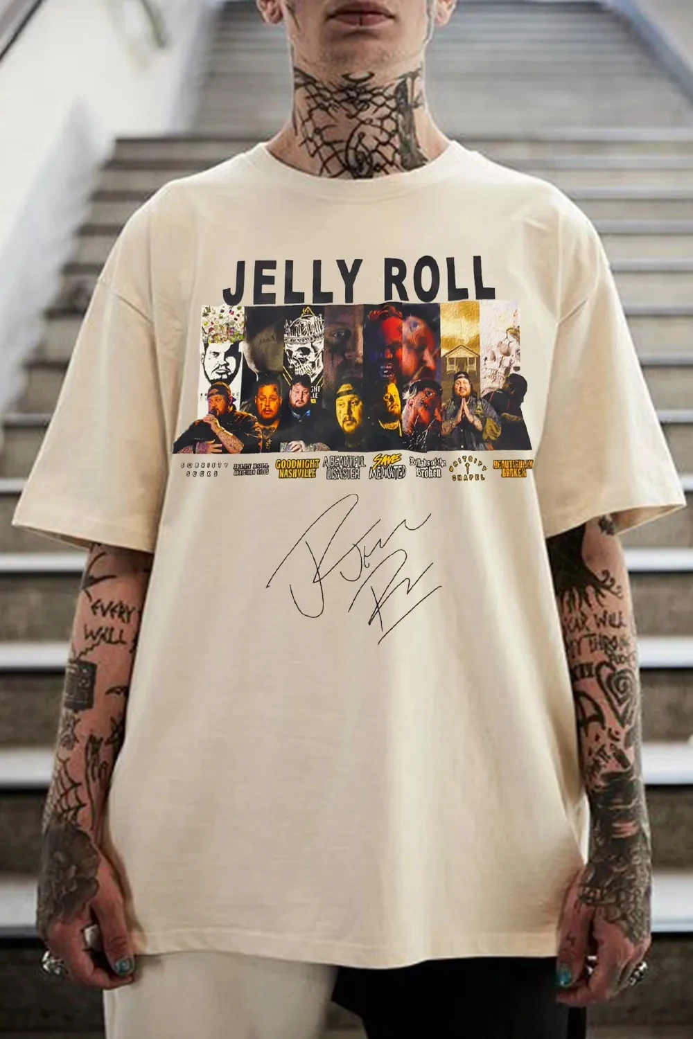 Camiseta Gráfica Jelly Roll 2026 para Homens e Mulheres, Camisetas de Algodão, Roupas Casuais de Verão, Manga Curta, Decote Redondo, Tops Soltos Uniss