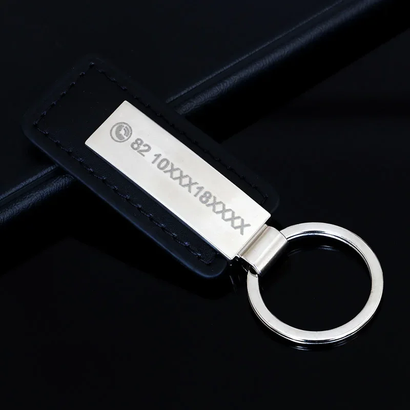 Leather Keyring Custom Keychain   for Car Anti-lost  Phone Number  Name for Keychain for Women Key Chains Personalized Keychain