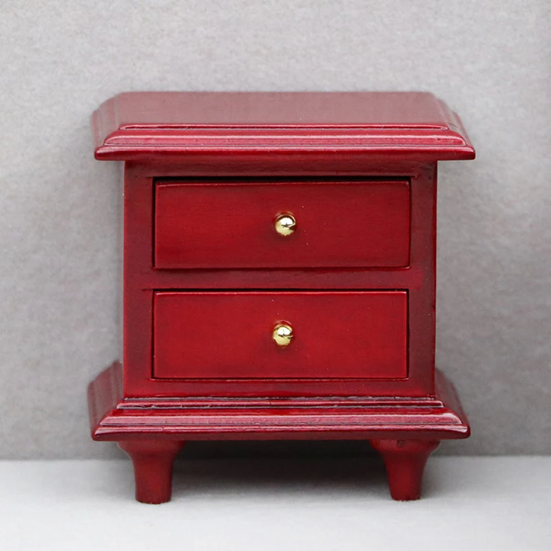 1:12 Dollhouse Miniature Bedside Cabinet Drawer Chest Storage Table Furniture Bedroom Decor Toy Doll House Accessories