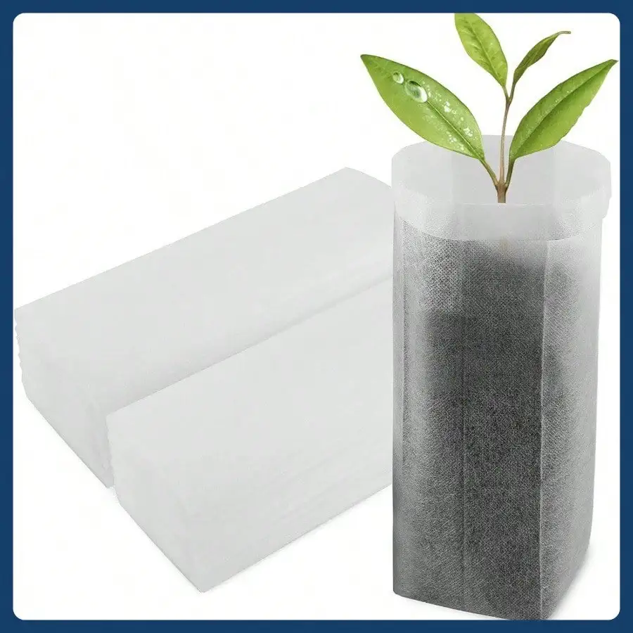 

100pcs Nursery Bags Plants -. 87x13.77 inches Breathable Plant Grow Bags, Fabric Grow Seedling Pots Vegetable, Fruit, Flower