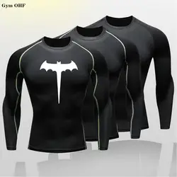 Bat Sun Protection Sports Second Skin Running T-shirt Boy's Fitness Rashgarda MMA Long Sleeves Compression Shirt Kids Clothing