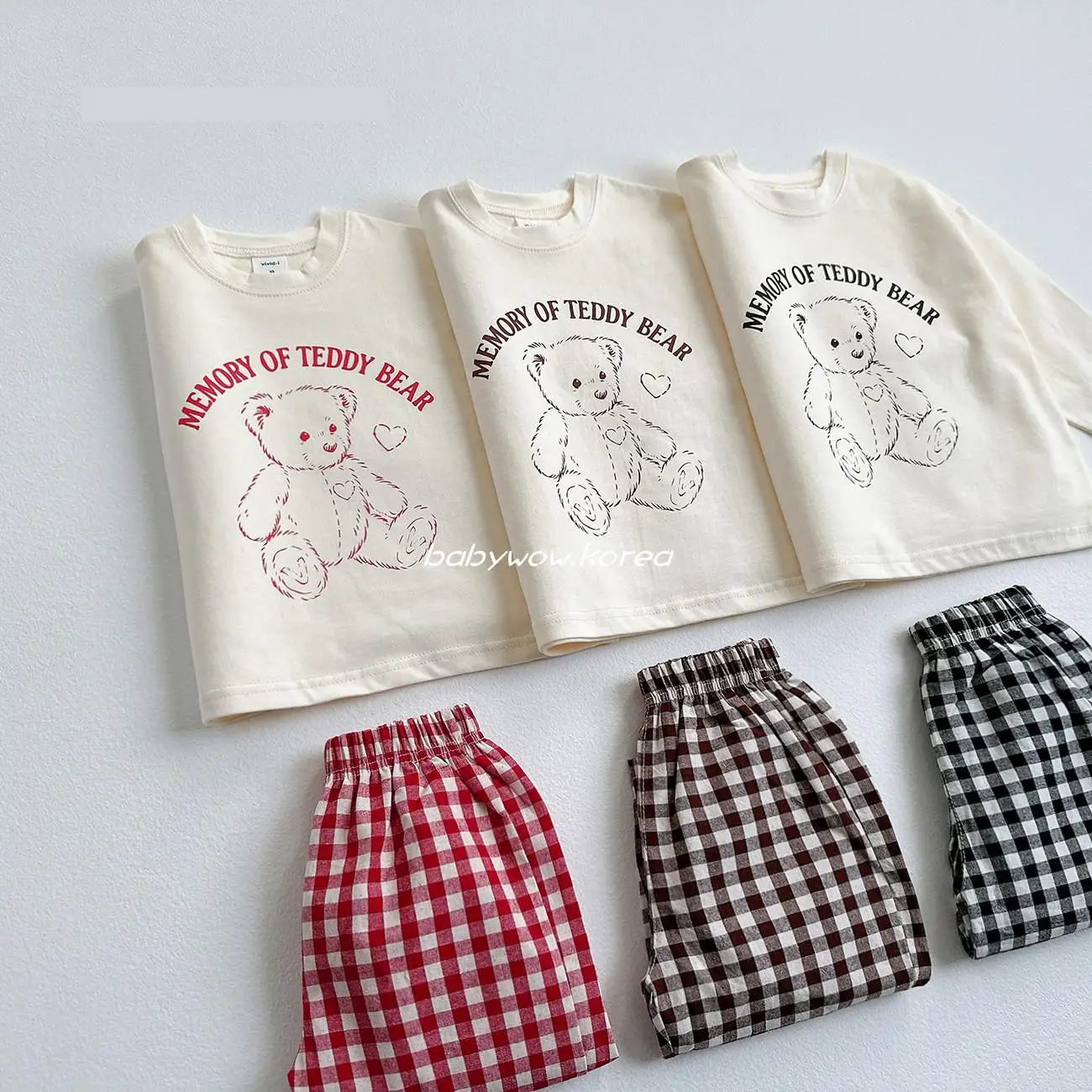 

2025 Autumn New Children Long Sleeve Clothes Set Boys Girls Cartoon Print T Shirts + Plaid Pants 2pcs Suit Cotton Kids Outfits