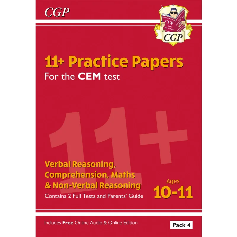 

11 практических бумаг CEM в возрасте 1011 в упаковке 4 с руководством для родителей Онлайн-выпуск книги CGP 9781789082197