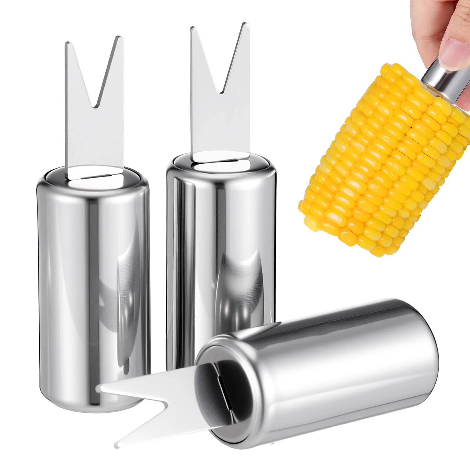 

10Pcs Stainless Steel Corn Forks Sturdy Fruit Forks for Bbq Home Tableware Kitchen Gadgets Kitchen Supplies Home Tableware