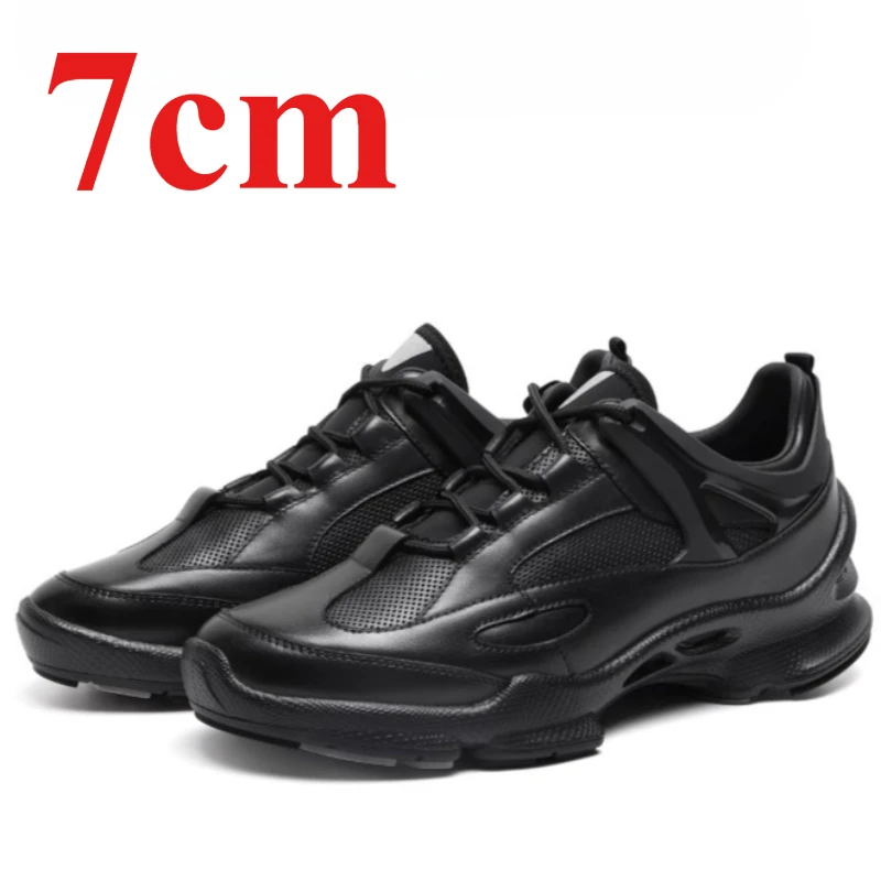 Male Invisible Inner Height-increasing Shoes for Men's 7cm Fashion Casual Sports Shoe Lightweight and Comfortable Elevator Shoes