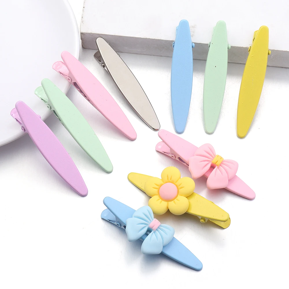 20 stücke Metall Haar Clips Bunte 6 cm Oval Geometrische Haarnadel Haar Seite Clips Entenschnabel Clip Barrettes Für Frauen haar Zubehör – Detail 1