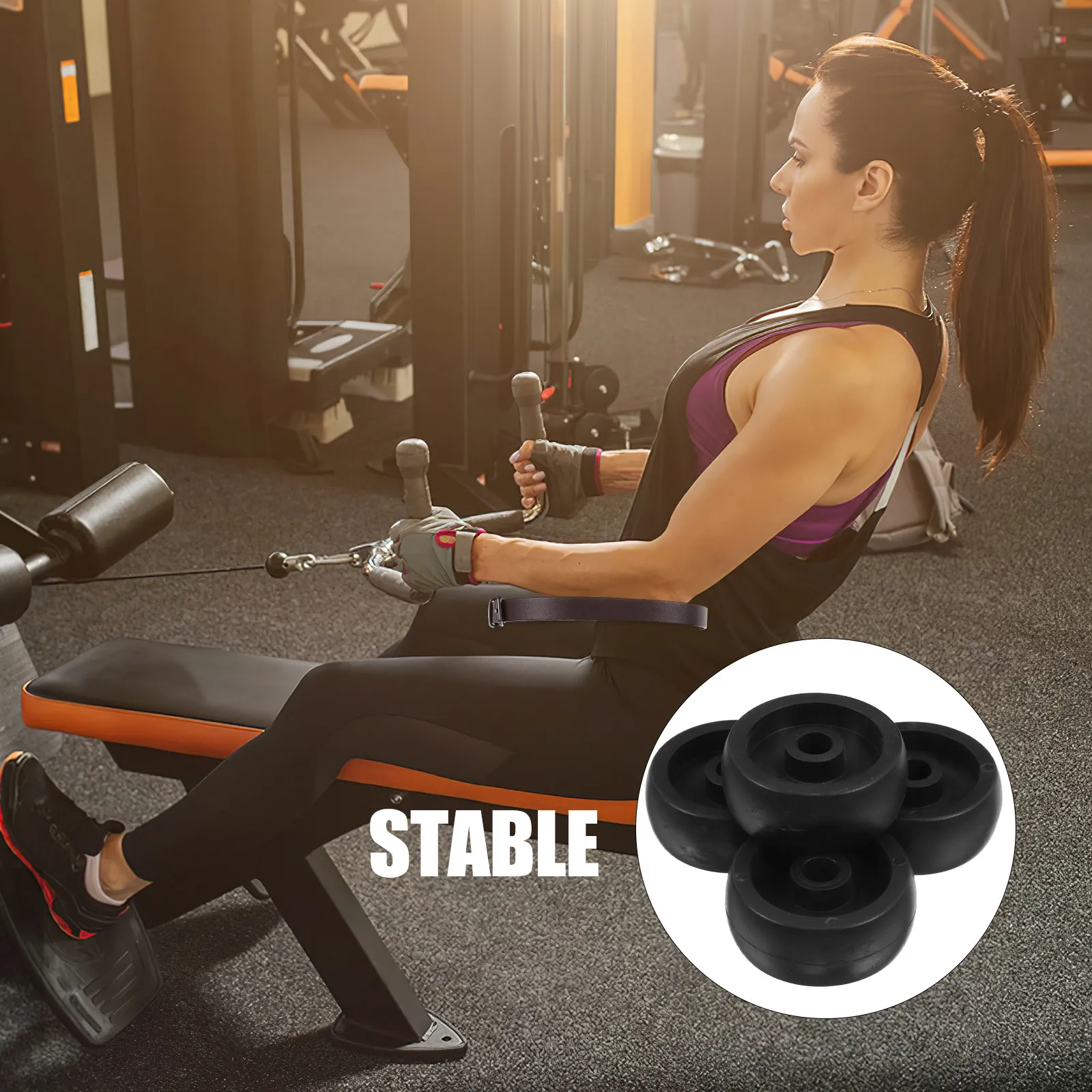 4Pcs Plastic Roller Wheel For Gym Workout Pulley System For Home Gym -lasting Fitness Wheels Universal Caster