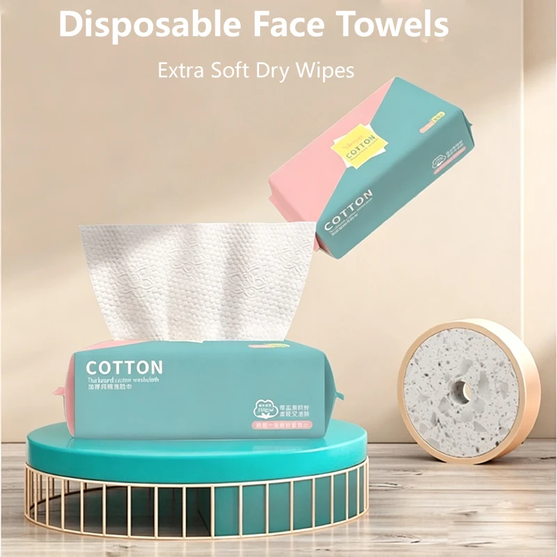 Ultra Soft Thickened Pearl Pattern Disposable Face Towels for Wet & Dry Daily Cleansing And Makeup Removal