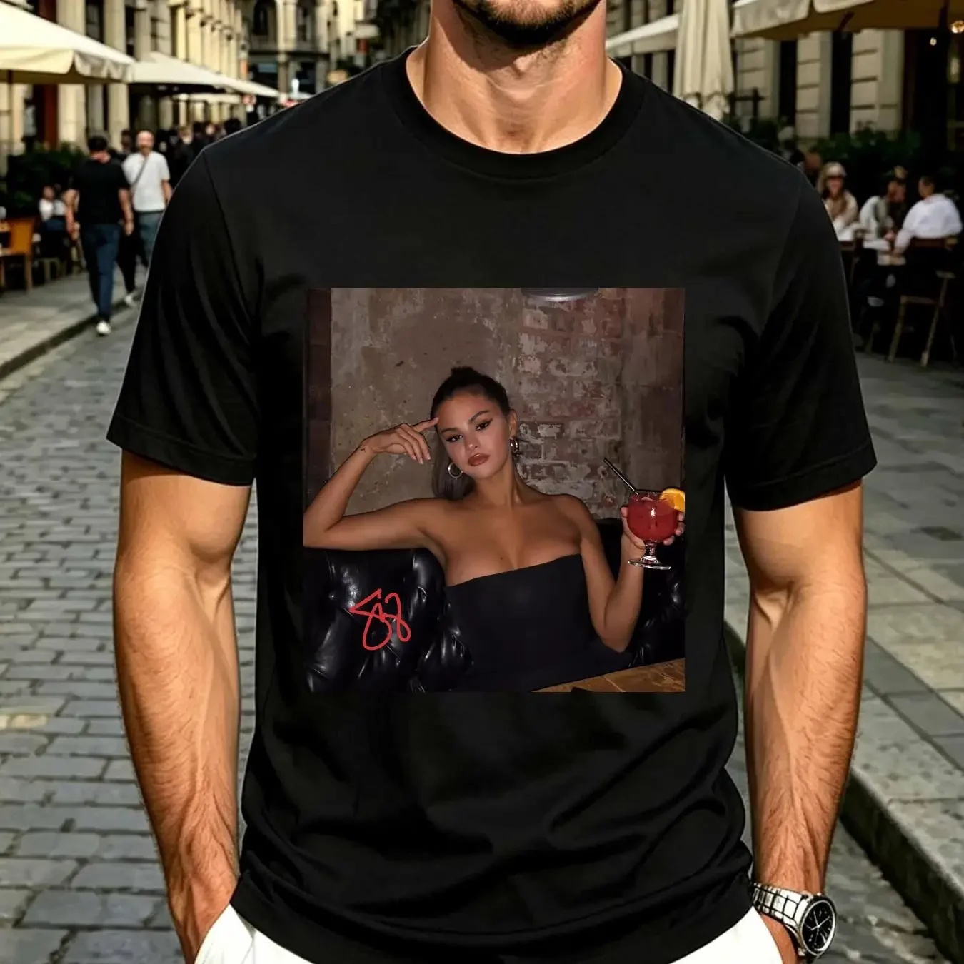 washed T Shirt Rare Selena Gomez Singer Country Music Black S 234XL THAEB1395 vintage Washed Comfortable Top For Everyday Wear