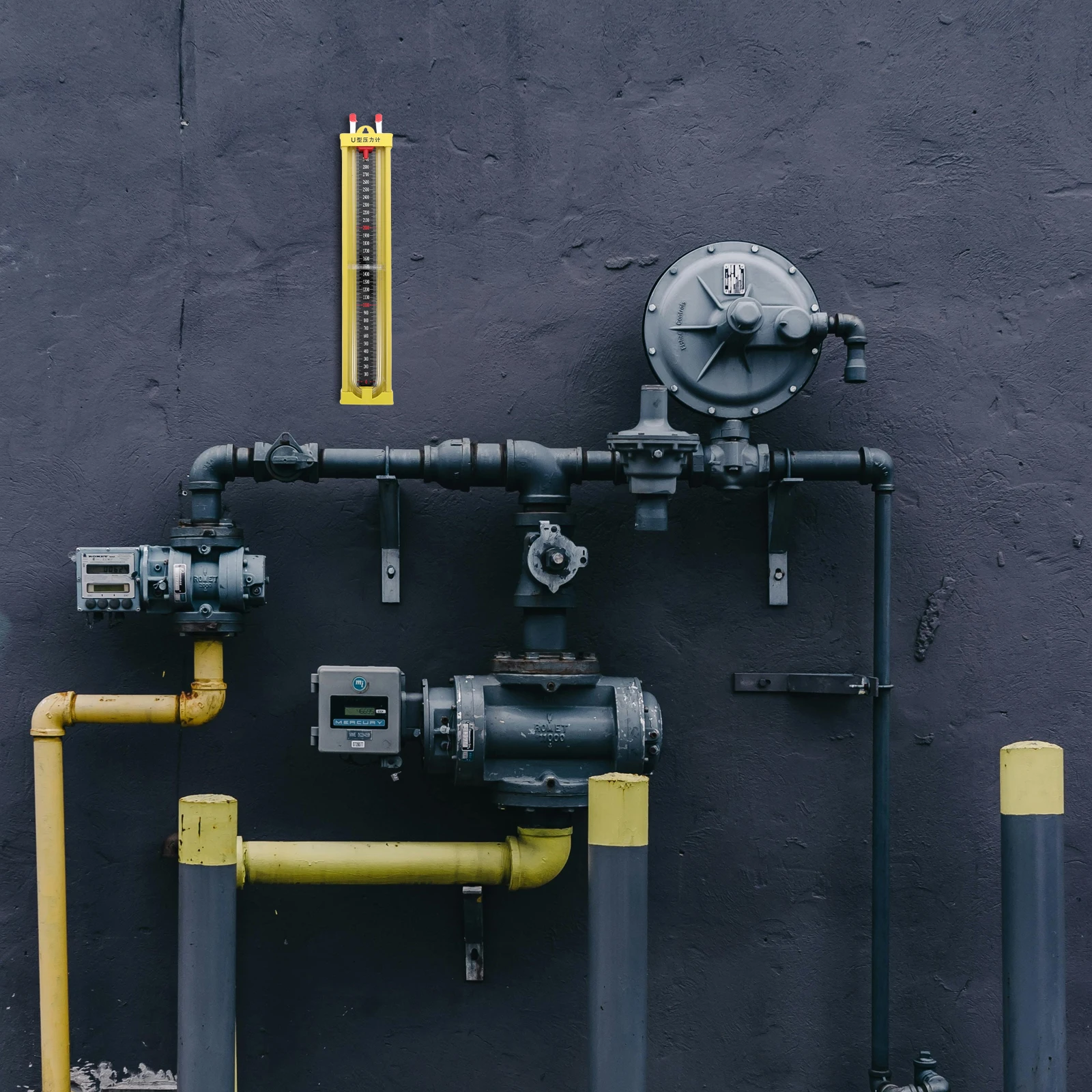 

High Precision Pressure Gauge 0-3000Pa U-Shaped Differential Manometer For Water Well Tank Natural Gas Pipeline Industrial