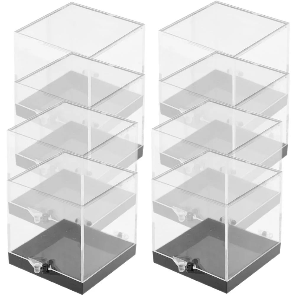 

8 Pcs Mineral Specimen Display Box Clear Cases Rock Storage Flower Container Tiny Boxes Multi-functional Plastic