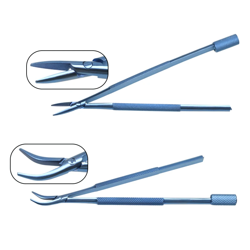Ophthalmic Instrument Titanium Alloy Blade Holder Curved Straight Head Surgical Blade Needle Holder