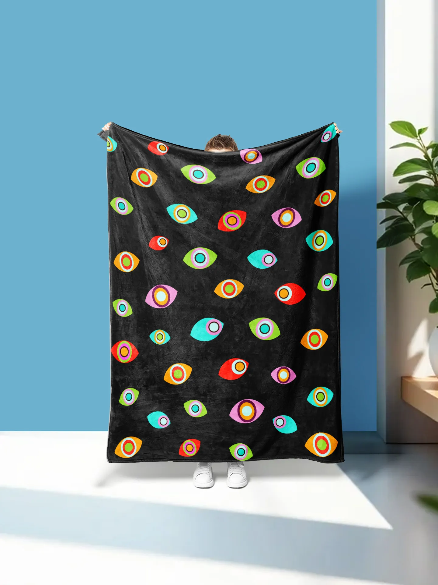 Abstract Eyes Blanket Fantastic Circus Flannel Blanket Bedroom Sofa Air Conditioning Blanket Nap Shawl Blanket