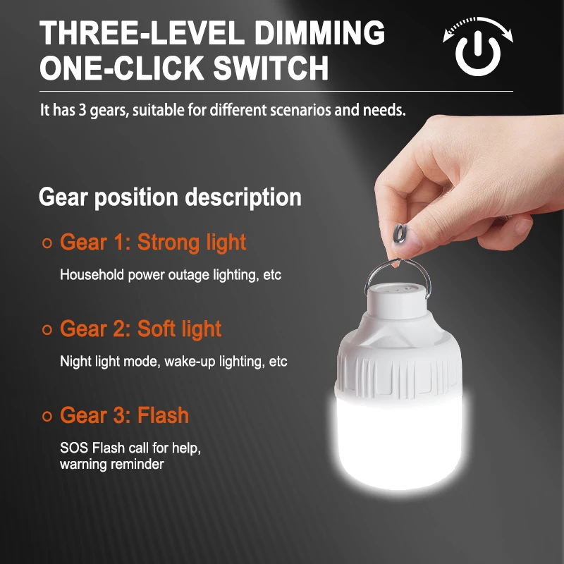 1/2/4/8 قطعة في الهواء الطلق USB قابلة للشحن LED مصباح لمبات سطوع عالية ضوء الطوارئ ربط التخييم فانوس محمول أضواء ليلية