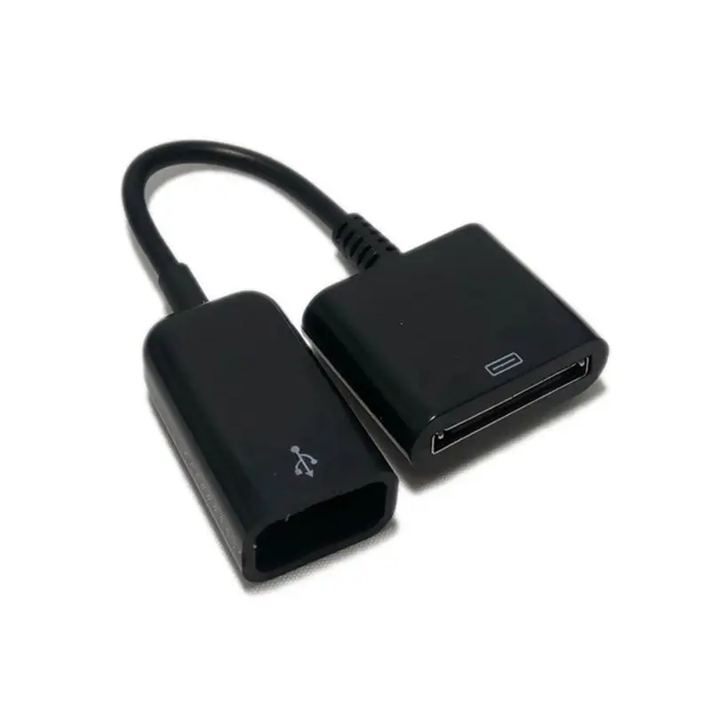 15cm Docking 30-Pin Female to USB 2.0 A Female Data Charge Short Cable Dock 30P Black & White